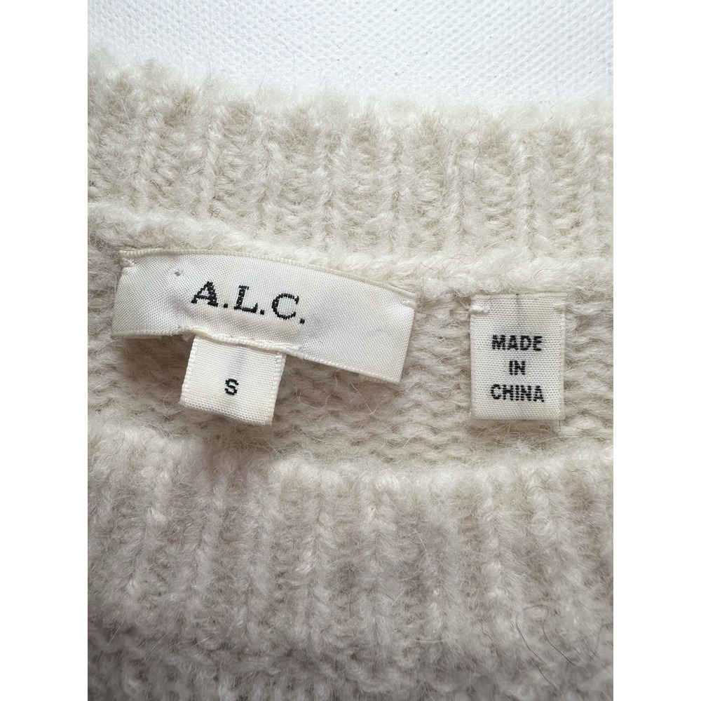 A.L.C. Women's SMALL Badgley‎ Alpaca Wool Blend Fair Isle Sweater Quiet Luxury - Picture 12 of 16